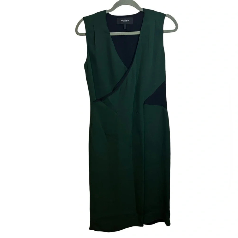 Derek Lam Emerald Green Silk Sheath Dress